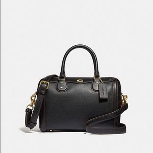 Coach Ivie Bennett Satchel Black Pebble Leather